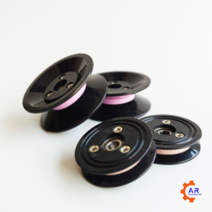 Plastic flanged ceramic pully