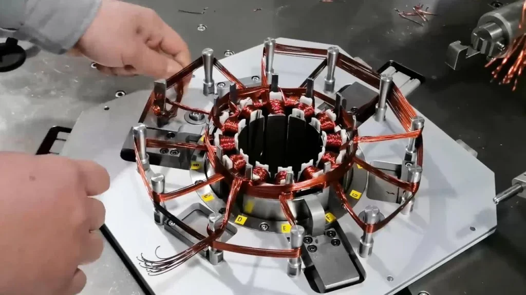 challenges in bldc motor winding process shown highlighting intricate coil placements